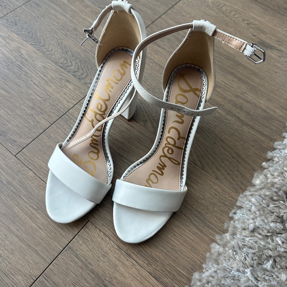 White sam edelman heels